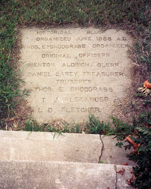 Memorial stone at Johnson Cemetery